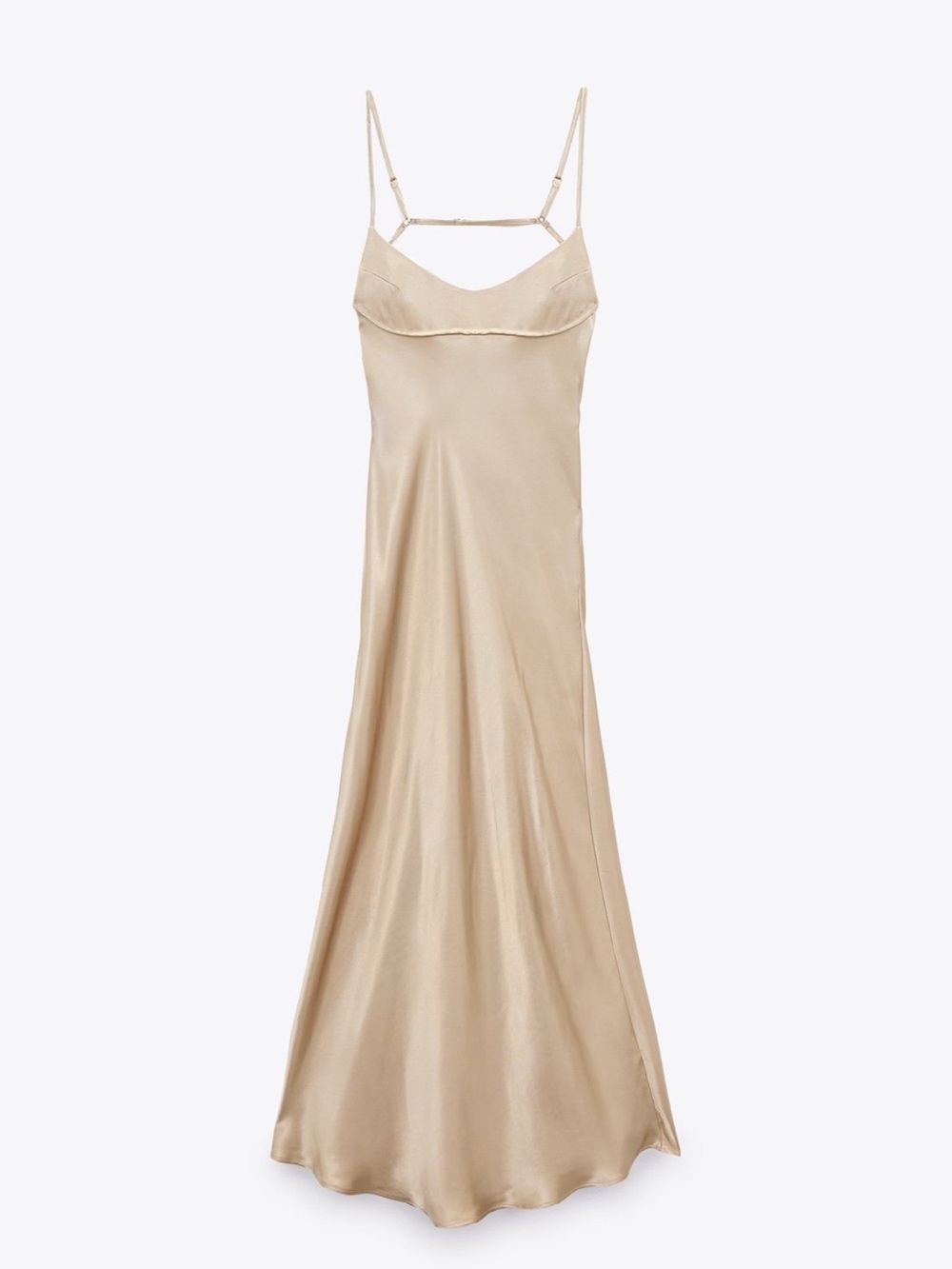 NWT Zara Champagne Satin
Maxi Dress